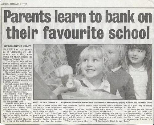 MEN Article About St Clement's School Collection Opening